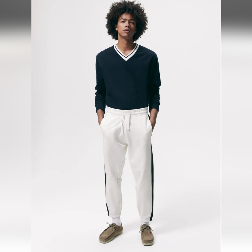 NWT Zara Man Black and White Sweatpants, Size S